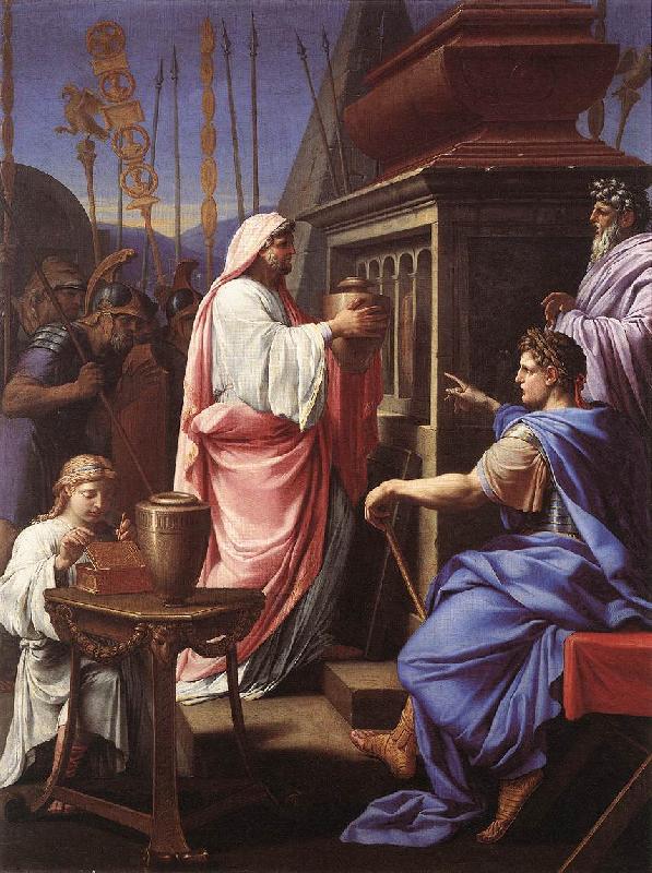 Eustache Le Sueur Caligula Depositing the Ashes of his Mother and Brother in the Tomb of his Ancestors Sweden oil painting art